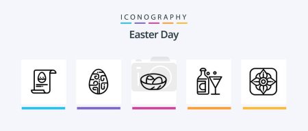 Illustration for Easter Line 5 Icon Pack Including holiday. easter. egg. decoration. happy. Creative Icons Design - Royalty Free Image
