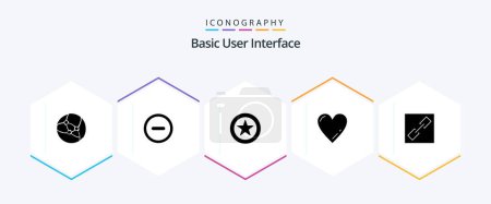 Illustration for Basic 25 Glyph icon pack including . heart. . connect - Royalty Free Image