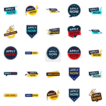 Téléchargez les illustrations : 25 Professional Apply Now Banners to Elevate Your Brand - en licence libre de droit
