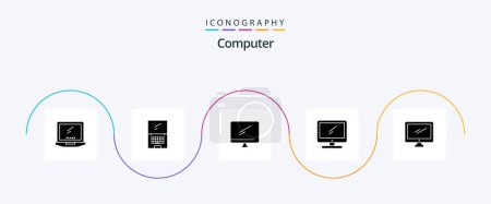 Illustration for Computer Glyph 5 Icon Pack Including . imac. - Royalty Free Image