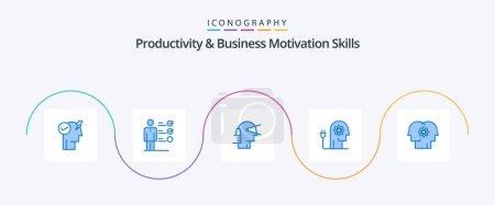 Illustration for Productivity And Business Motivation Skills Blue 5 Icon Pack Including mind. boosting. business. ability. provider - Royalty Free Image