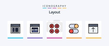 Illustration for Layout Line Filled 5 Icon Pack Including site. design. illustration. radio. loading. Creative Icons Design - Royalty Free Image