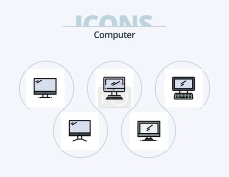 Illustration for Computer Line Filled Icon Pack 5 Icon Design. . laptop. - Royalty Free Image
