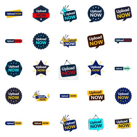 Ilustración de 25 Dynamic Vector Designs in the Upload Now Pack Perfect for Marketing and Branding Campaigns - Imagen libre de derechos
