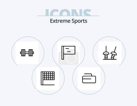 Illustration for Sport Line Icon Pack 5 Icon Design. . . dope. stumps. cricket - Royalty Free Image