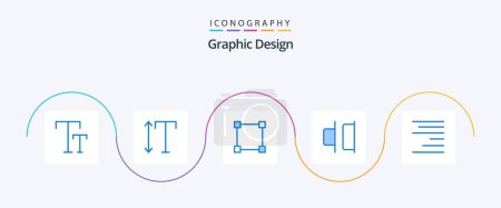 Ilustración de Diseño Azul 5 paquete de iconos incluyendo. rectángulo. texto. alinear - Imagen libre de derechos