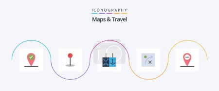 Illustration for Maps and Travel Flat 5 Icon Pack Including . strategy. - Royalty Free Image