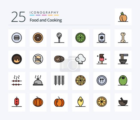 Illustration for Food 25 Line Filled icon pack including sweet. candy. cooking. kiwi. food - Royalty Free Image