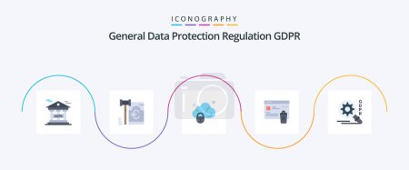 Illustration for Gdpr Flat 5 Icon Pack Including search. security. data. been. gdpr - Royalty Free Image