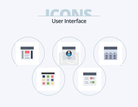 Ilustración de User Interface Flat Icon Pack 5 Icon Design. profile. communication. user. sidebar. left - Imagen libre de derechos