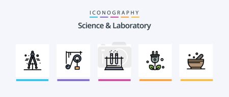 Ilustración de Science Line Filled 5 Icon Pack Including space. like. research. science. fire. Creative Icons Design - Imagen libre de derechos