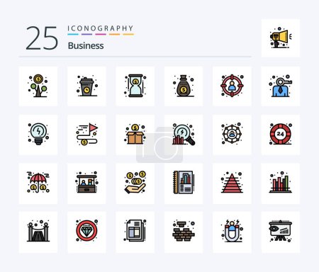 Ilustración de Business 25 Line Pack de iconos rellenos incluyendo elegir. altavoz. Relájate. comercialización. Rápido. - Imagen libre de derechos