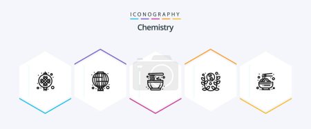 Téléchargez les illustrations : Chemistry 25 Line icon pack including china. yin yang. chinese. year. lunar - en licence libre de droit