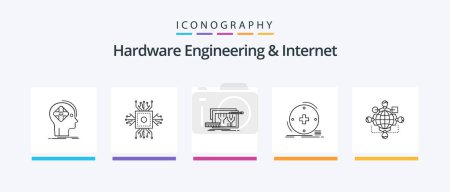 Illustration for Hardware Engineering And Internet Line 5 Icon Pack Including logic. function. network. urban. sensor. Creative Icons Design - Royalty Free Image