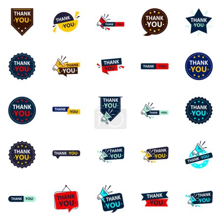 Illustration for Express Your Gratitude with 25 Professional Vector Designs - Royalty Free Image