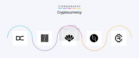 Illustration for Cryptocurrency Glyph 5 Icon Pack Including coin . crypto . crypto currency. coin - Royalty Free Image