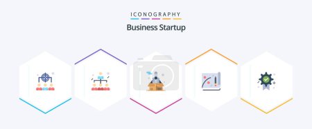 Illustration for Business Startup 25 Flat icon pack including winner. award. business. marketing. achievement - Royalty Free Image