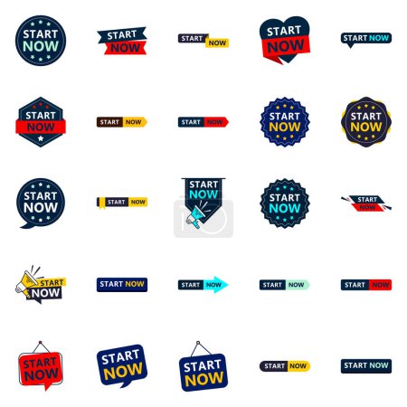Téléchargez les illustrations : Start Now 25 Unique Typographic Designs to drive engagement and action - en licence libre de droit