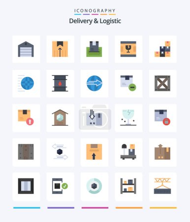 Illustration for Creative Delivery And Logistic 25 Flat icon pack  Such As glass. broken. transport. payment. delivery - Royalty Free Image