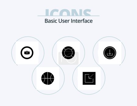 Ilustración de Paquete básico del icono del glifo 5 Diseño del icono. básico. ux. cubo. ui. esencial - Imagen libre de derechos