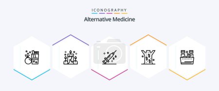 Ilustración de Paquete de iconos de Alternative Medicine 25 Line incluyendo remojo. Médico. atención médica. Sanguijuela. entomología - Imagen libre de derechos