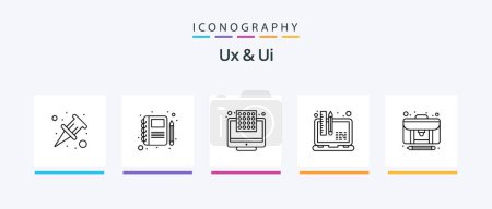 Téléchargez les illustrations : Ux And Ui Line 5 Icon Pack Including site map. map. creative. star. rating. Creative Icons Design - en licence libre de droit