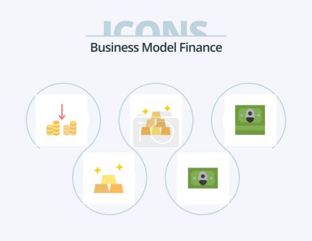 Illustration for Finance Flat Icon Pack 5 Icon Design. . money. - Royalty Free Image