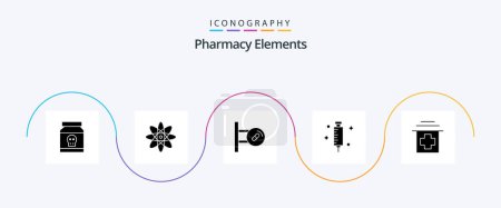 Illustration for Pharmacy Elements Glyph 5 Icon Pack Including hospital . physics . medicine. board - Royalty Free Image