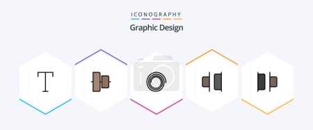 Ilustración de Design 25 FilledLine icon pack including . distribute. . horizontal - Imagen libre de derechos