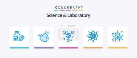 Téléchargez les illustrations : Science Blue 5 Icon Pack Including . science. science. chemist. Creative Icons Design - en licence libre de droit