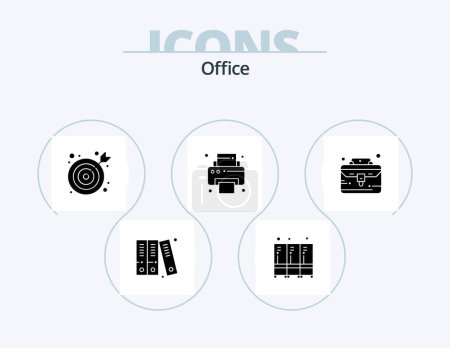 Ilustración de Office Glyph Icon Pack 5 Icon Design. . portfolio. center. case. supplies - Imagen libre de derechos