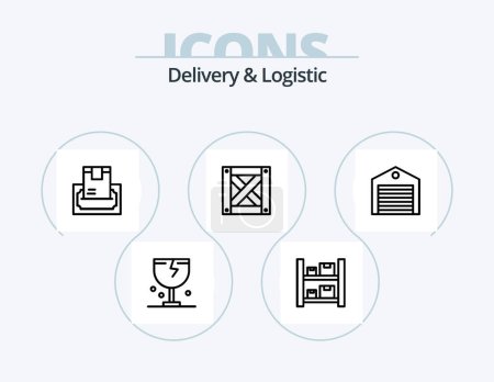 Illustration for Delivery And Logistic Line Icon Pack 5 Icon Design. cylinder. can. logistic. transport. shipping services - Royalty Free Image