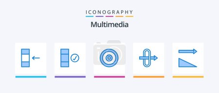 Illustration for Multimedia Blue 5 Icon Pack Including . target. sorting. descending. Creative Icons Design - Royalty Free Image