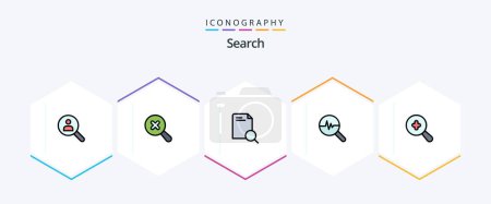 Illustration for Search 25 FilledLine icon pack including search. search chart. search. graph. graphic - Royalty Free Image