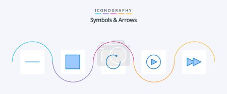 Illustration for Symbols and Arrows Blue 5 Icon Pack Including . forward. - Royalty Free Image
