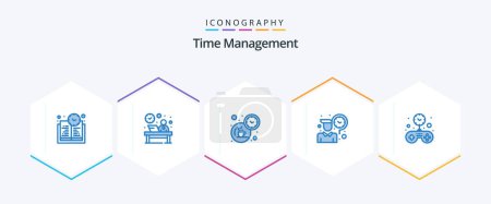 Illustration for Time Management 25 Blue icon pack including game. working. break. time. employee - Royalty Free Image