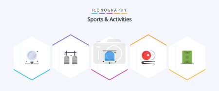 Illustration for Sports and Activities 25 Flat icon pack including snooker. billiards. gas. hat. game - Royalty Free Image