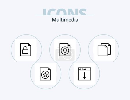 Ilustración de Multimedia Line Icon Pack 5 Icon Design. .. Búsqueda. mac - Imagen libre de derechos