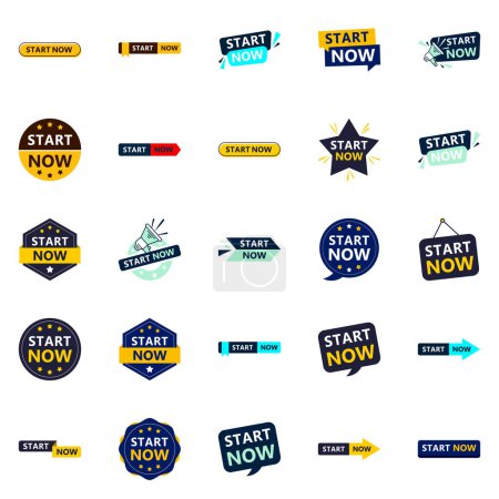 Téléchargez les illustrations : 25 Versatile Typographic Banners for promoting starting across platforms - en licence libre de droit
