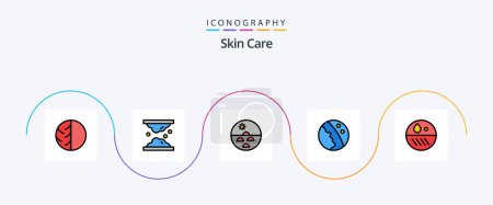 Illustration for Skin Line Filled Flat 5 Icon Pack Including skin. skin. dermatology. dry skin. skin - Royalty Free Image