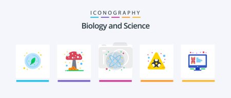 Illustration for Biology Flat 5 Icon Pack Including screen. lcd. laboratory. dna. hazard. Creative Icons Design - Royalty Free Image