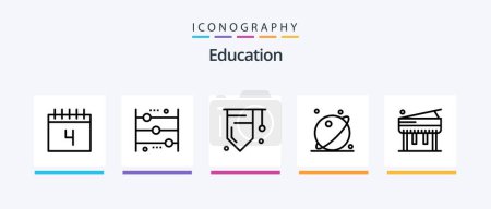 Illustration for Education Line 5 Icon Pack Including test tubes. laboratory. learning. lab test tubes. school. Creative Icons Design - Royalty Free Image
