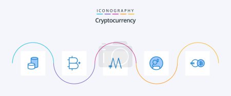 Illustration for Cryptocurrency Blue 5 Icon Pack Including eb coin. crypto. plus. coin. crypto currency - Royalty Free Image