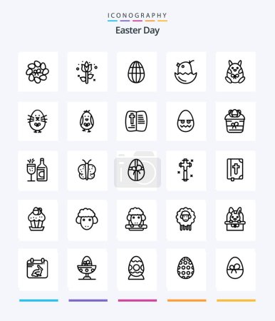 Illustration for Creative Easter 25 OutLine icon pack  Such As decoration. nature. chicken. easter. book - Royalty Free Image