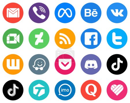 Ilustración de Iconos de medios de comunicación social vector de ilustración - Imagen libre de derechos