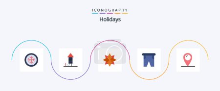 Illustration for Holidays Flat 5 Icon Pack Including location. traveling. holiday. swimming. holiday - Royalty Free Image