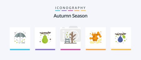 Illustration for Autumn Flat 5 Icon Pack Including food. viscous. autumn. sweet. autumn. Creative Icons Design - Royalty Free Image