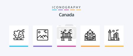 Illustration for Canada Line 5 Icon Pack Including image. canada. canada. cap. olympics. Creative Icons Design - Royalty Free Image