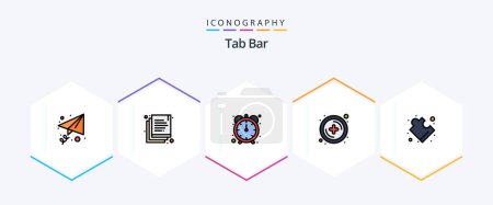 Téléchargez les illustrations : Tab Bar 25 FilledLine icon pack including . . stopwatch. solution. complex - en licence libre de droit