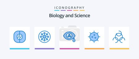 Illustration for Biology Blue 5 Icon Pack Including . bacteria. biology sign. germ. Creative Icons Design - Royalty Free Image